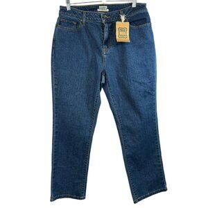 NWT LLBean Womens 14 P True Shape Classic Fit Dark Denim Jeans Stretch Petite